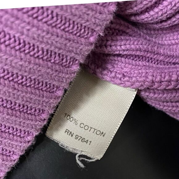 Vtg J Jill Sweater Womens S Purple Ribbed Knit Long Sleeve Pullover Mock Neck - Picture 9 of 10